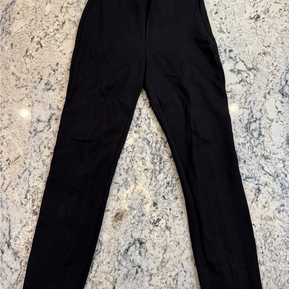Quince Ultra-Stretch Ponte Pintuck Ankle Pants Black Petite Small Workwear - Picture 4 of 10